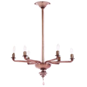 PURPLE MURANO GLASS CHANDELIER HAVING SIX ARMS C 1960.