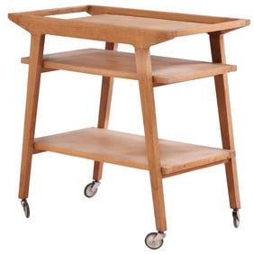 FRENCH OAK BAR CART C 1950.