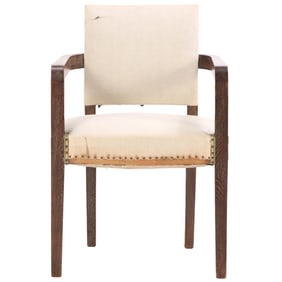 FRENCH CERUSED OAK ARM CHAIR C 1940.