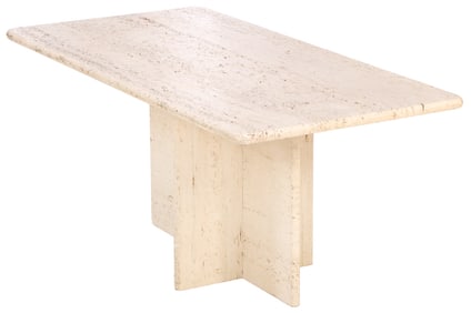 TWO PART FRENCH TRAVERTINE COFFEE TABLE C 1970.