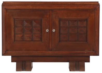 TWO DOOR OAK SERVER IN THE MANNER OF CHARLES DUDOUYT C 1940.