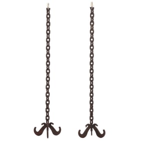 PAIR OF BRUTALIST STYLE IRON CHAIN LINK FLOOR LAMPS.