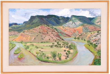 LOUISA MCELWAIN (AMERICAN 1953-2013) "CHAMA RIVER & ABIQUIU RED HLLS," EXPRESSIONIST WESTERN
