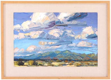 LOUISA MCELWAIN (AMERICAN 1953-2013)  "SANGRES, LATE AFTERNOON," EXPRESSIONIST WESTERN LANDSCAPE