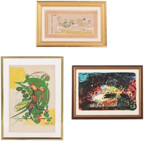 TWO GRAHAM SUTHERLAND LITHOGRAPHS AND A JOHN PIPER SILKSCREEN, EACH PENCIL SIGNED AND FRAMED C 1960