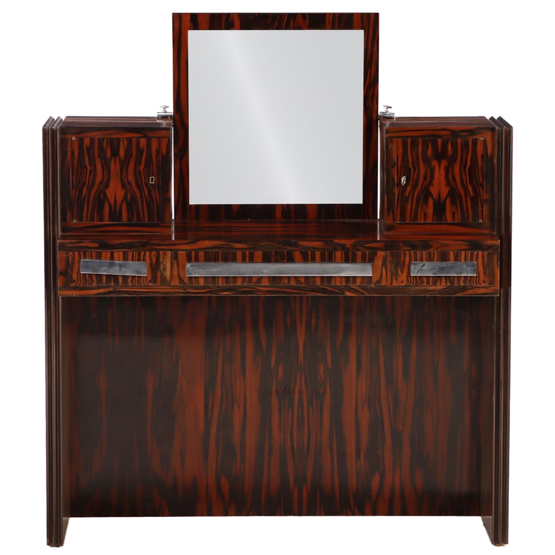 FRENCH ART DECO MODERNIST DESK/DRESSING TABLE BY GEORGES CHAMPION, CIRCA 1928, IN MACASSAR EBONY (1 of 6)