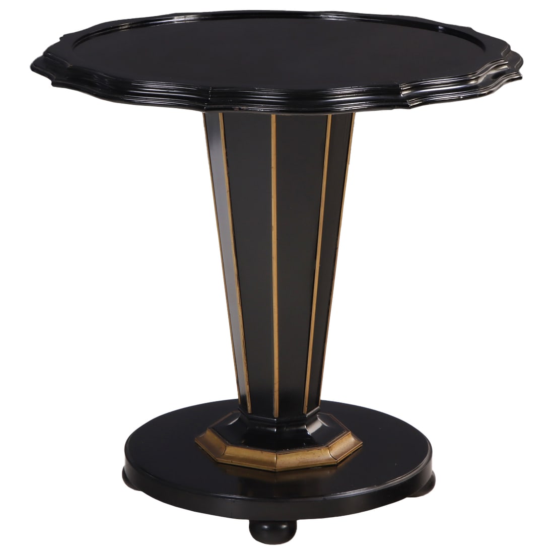 FRENCH ART DECO TABLE IN THE STYLE OF PAUL FOLLOT, CIRCA 1920, IN BLACK LACQUER WITH GILT BRONZE (1 of 5)