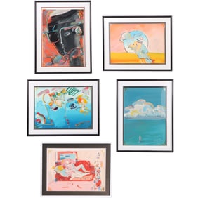 PETER MAX (AMERICAN B. 1937) "IMAGES OF AN ERA" 5 COLOR LITHOGRAPHS FROM THE SUITE, EACH BOARD