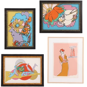 PETER MAX (AMERICAN B. 1937) FOUR FRAMED SERIGRAPHS, EACH SIGNED AND NUMBERED, C 1990