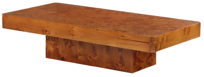 FRENCH OR ITALIAN BURL WOOD COFFEE TABLE C 1970.