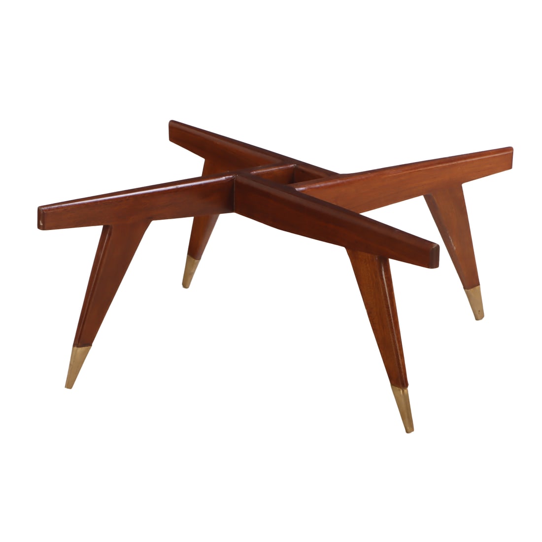 MAHOGANY COFFEE TABLE HAVING A ROUND GLASS TOP. (1 of 3)