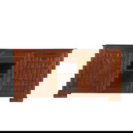 FRENCH MAHOGANY SIDEBOARD C 1940 IN THE MANNER OF CHARLES DUDOUYT HAVING A CENTRAL BEVELED GLASS