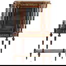 A QUALITY FRENCH MAHOGANY BRONZE MOUNTED VITRINE HAVING CURVED GLASS PANELS C 1900. IN NEED OF