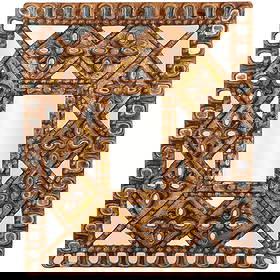 SPANISH CARVED AND GILT WOOD WALL MIRROR WITH INSET MIRRORS C 1950.: Spanish carved and gilt wood wall mirror with inset mirrors C 1950.