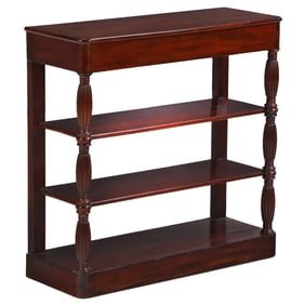 A FRENCH LOUIS PHILIPPE NINETEENTH CENTURY MAHOGANY SERVER HAVING A SINGLE DRAWER.