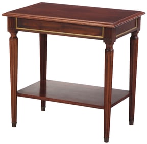 FRENCH MAHOGANY LOUIS XVI STYLE BRASS MOUNTED OCCASIONAL TABLE C 1950.