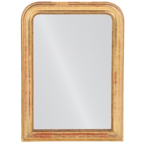 FRENCH LOUIS PHILIPPE GILTWOOD MIRROR C 1860 HAVING A NICE OLD SURFACE.