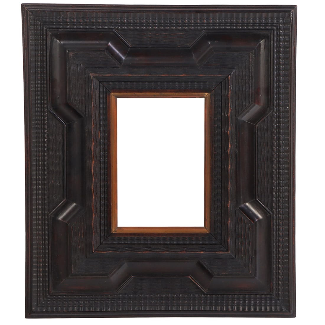 LATE NINETEENTH CENTURY RIPPLE CARVED DUTCH FRAME HAVING A WIDE BORDER. (1 of 6)
