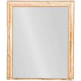 FRENCH NINETEENTH CENTURY PAINTED AND GILT WOOD MIRROR.