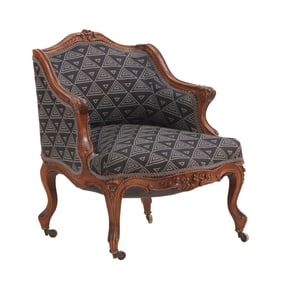 CARVED LOUIS XV STYLE BOUDOIR CHAIR C 1910. PERFECT FOR YOUR DOG OR CAT.