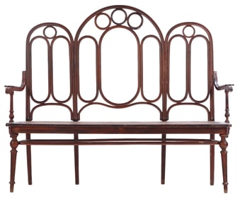 BENTWOOD THREE SEAT SOFA MADE BY FISCHEL, AUSTRIA C 1900.
