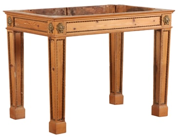 NINETEENTH CENTURY ENGLISH PINE BRONZE MOUNTED CENTER TABLE BASE.