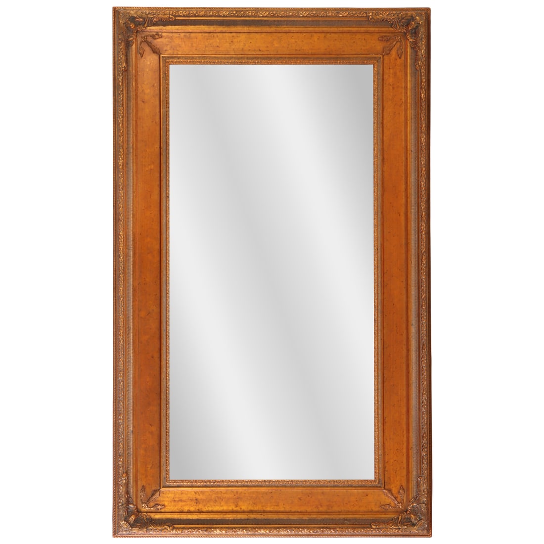 LARGE MODERN FRENCH STYLE MIRROR WITH WIDE BORDER AND BEVELED GLASS MIRROR. (1 of 6)
