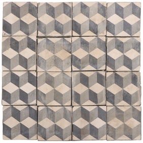 APPROXIMATELY 118 SQUARE FEET (267 PIECES) OF NINETEENTH CENTURY ENCAUSTIC FLOOR TILES PLUS 30