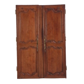 A PAIR OF FRENCH CARVED OAK CABINET DOORS CIRCA 1880.
