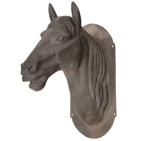 CAST IRON WALL MOUNT HORSE HEAD,