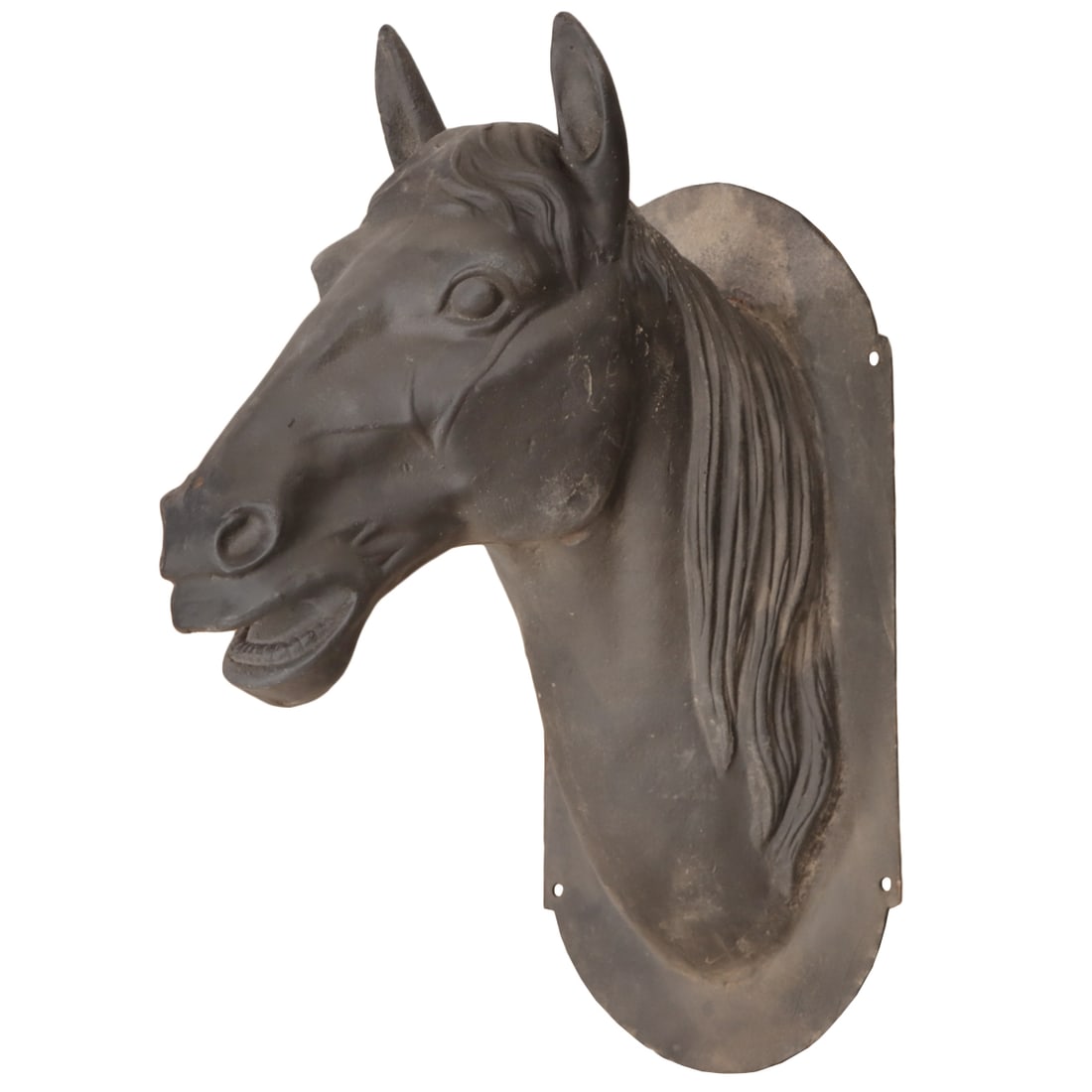CAST IRON WALL MOUNT HORSE HEAD, (1 of 5)