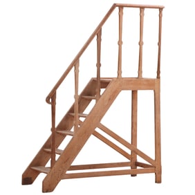 A SET OF PINE LIBRARY STEPS C 1910.