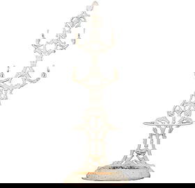 ROCOCCO STYLE CAST IRON HALL STAND WITH HAT HOOKS.: Rococco style cast iron Hall Stand with hat hooks. Ht: 67.5" Wd: 23.5" Dpth: 14"