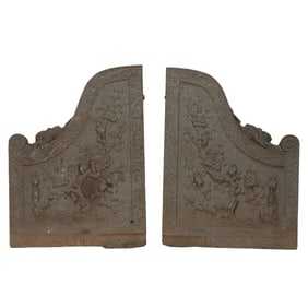 LARGE PAIR OF CARVED MARBLE FRAGMENTS.