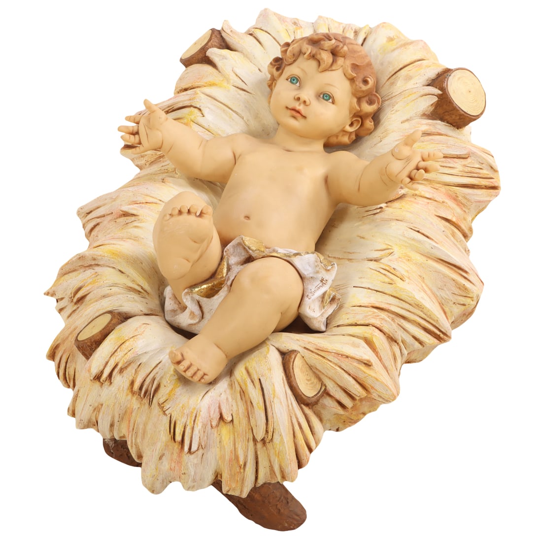 INFANT JESUS AND MANGER NATIVITY FIGURES BY FONTANINI C 1980 (1 of 7)