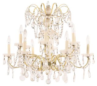 GERMAN CRYSTAL TWELVE LIGHT CHANDELIER C. 1960.