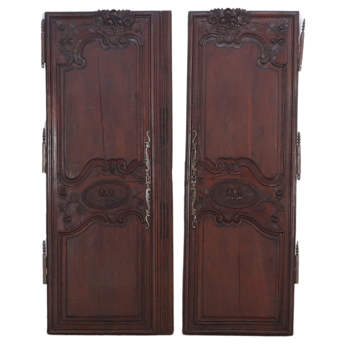 NINETEENTH CENTURY FRENCH OAK MARRIAGE ARMOIRE THAT HAS BEEN DISMANTLED FOR EASE OF TRANSPORT.: Nineteenth century French oak marriage armoire that has been dismantled for ease of transport. You will need to replace dowels Ht: 70.5" Wd: 28.25" and Ht: 70.50" Wd: 25"
