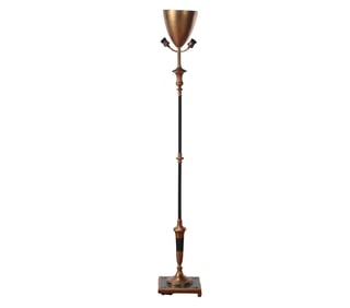 PARTIAL PAINTED BRASS FLOOR LAMP ATTRIBUTED TO JANSEN C 1940.