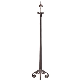 FRENCH HAND HAMMERED IRON ART DECO FLOOR LAMP C 1030.