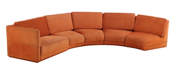 FIVE PIECE CURVED SECTIONAL SOFA C 1970.