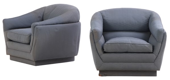 PAIR OF UPHOLSTERED CLUB CHAIRS C 1960.