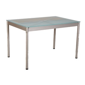 ITALIAN GLASS AND ALUMINUM DESK OR GAMES TABLE BY DESALTO