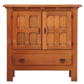 FRENCH BRUTALIST STYLE TWO DOOR BAR CABINET C 1960.