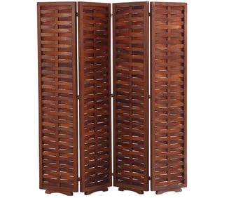 AN ITALIAN FOUR PANEL SCREEN WITH WOVEN DESIGN C 1960