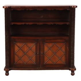 FRENCH OPEN SERVER WITH CUPBOARD BASE HAVING TWIST DESIGN C 1940.