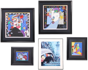 JULIE CHALEFF FEINGOLD (AMERICAN B. 1957) FOUR ARTWORKS INCLUDES 2 ACRYLIC ON CANVAS, 2