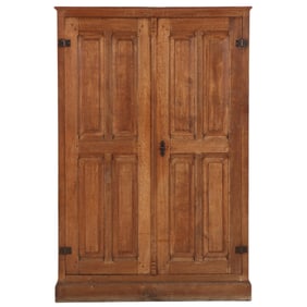 TWO DOOR OAK OFFICE CABINET C 1900.