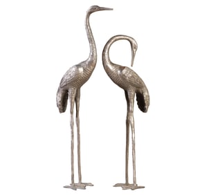 44" BRONZE CRANES FOR YOUR GARDEN.