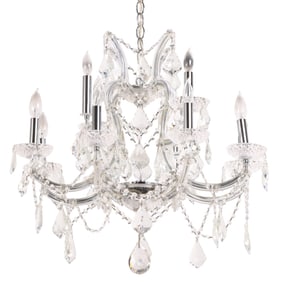 TWELVE ARM CRYSTAL CHANDELIER C 1950.