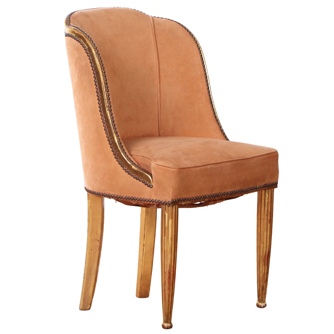 FRENCH GILTWOOD SIDECHAIR C 1930.: French giltwood sidechair C 1930. Ht: 32.5" Wd: 19.5" Dpth: 19.25" Seat: 18.75"